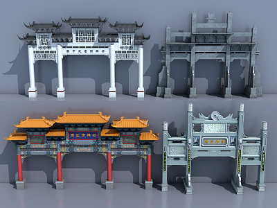 Chinese archway 3d model