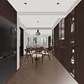 Warm Wood Tone Open Plan Living And Dining Room Interior Design With Comfortable Soft Furnishings