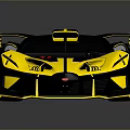 Yellow And Black Supercar With Streamlined Body Sporty Design Racing Wheels And Rear Wing
