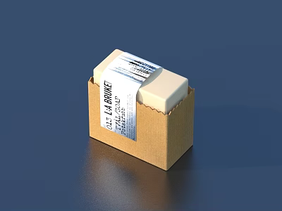 LA PRIME Soap In Brown Paper Box With White Bar And Label 3d model