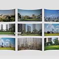 Urban Scenery With Modern Buildings Green Parks And Blue Sky Landscapes