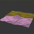 Mountain Landscape Square Decor With Dark Background And Blue Gray Lava Flow Patterns