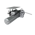 Industrial Mechanical Device Featuring Silver Metal Structure Cylindrical Component And Connecting Parts On Top Platform