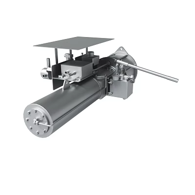 Industrial Mechanical Device Featuring Silver Metal Structure Cylindrical Component And Connecting Parts On Top Platform 3d model