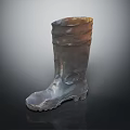 Tall Rain Boots With Rubber Material And Textured Sole Design Detail