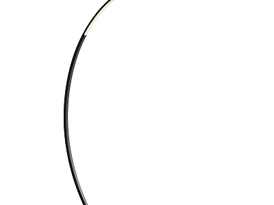 Modern Floor Lamp With Curved Black Stand And Soft White Lighting 3d model