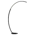 Modern Floor Lamp With Curved Black Stand And Soft White Lighting