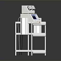 Medical Equipment Cart With Display Screen And Control Panel On Stainless Steel Shelves