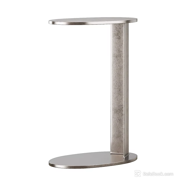 Modern Sleek Side Table Featuring Metal Frame Round Top And Stable Base 3d model
