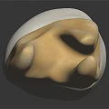 Dental Crown Model with Yellow Upper Part and White Lower Base for Dental Restoration