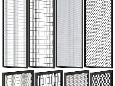Modern Room Dividers With Various Grid Patterns And Metal Frames For Home Decor 3d model