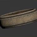 Vintage Engraved Metal Bracelet With Decorative Swirl Patterns For Daily Use