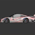 Donkervoort Race Car With Red And Black Livery Rear Wing Sponsor Logos And Racing Number