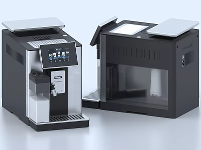 Modern Kitchen Appliances Coffee Machines With Digital Display And Sleek Design 3d model