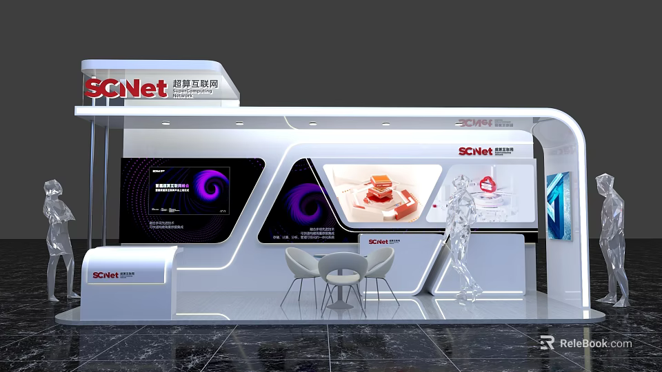 SCNet Modern Retail Store With Digital Screens Product Displays And Seating Area 3d model 