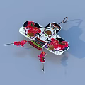 Hanging Butterfly Shaped Home Decorative Item With Colorful Patterns And Red Tassels