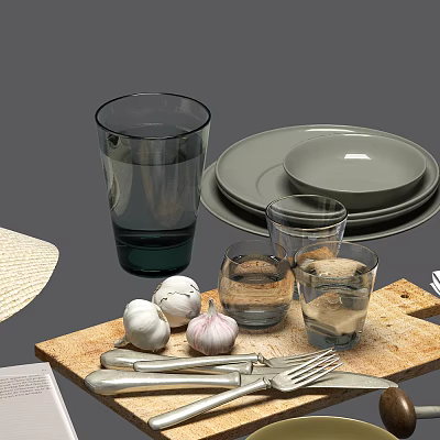 Modern Tableware Garlic 3d model