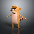 Cartoon Creature Character Standing With Striped Tail Playful Pose 3d model
