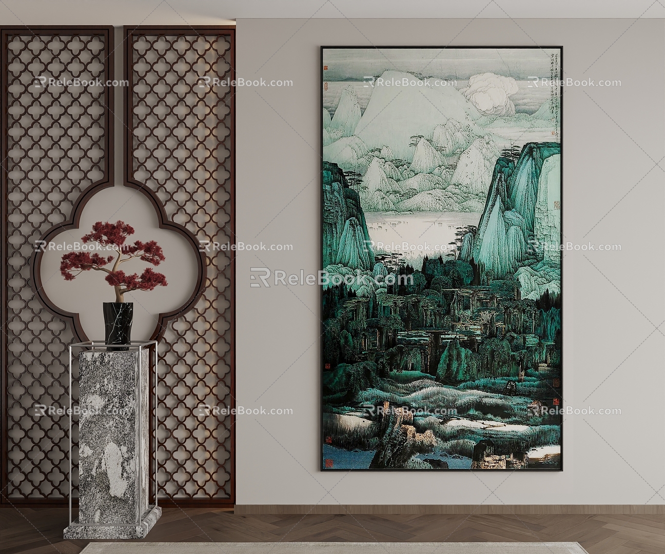 New Chinese Decorative Painting 3d model