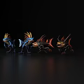 Colorful Mythical Aquatic Animals 3D Rendered with Unique Features