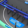 Commercial Industrial Equipment Circular Structure With Colored Pipes And Labels