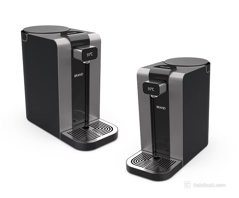 Two Modern SMEG Instant Heating Electric Water Heaters With Digital Display And Black Design 3d model 