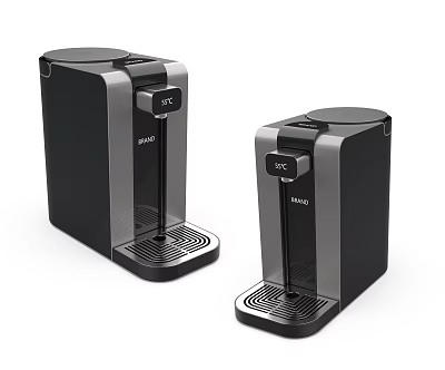 Two Modern SMEG Instant Heating Electric Water Heaters With Digital Display And Black Design 3d model