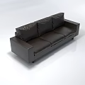 Modern Black Leather Sectional Sofa With Sleek Design And Comfortable Seats 3d model