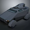 Gray Armored Tank Design With Cannon Reinforced Body And Windows
