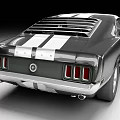 Classic Sports Car With Black And White Stripes Vintage Two Door Design