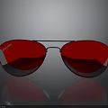 Stylish Red Aviator Sunglasses With Reflective Lenses And Metal Frame