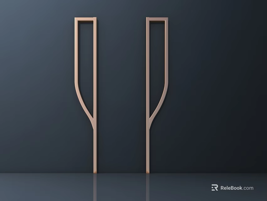 Brown Minimalist Entryway Cabinet Sideboard With Simple Lines Against Dark Wall 3d model 