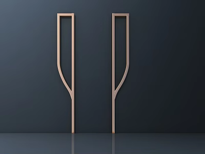 Brown Minimalist Entryway Cabinet Sideboard With Simple Lines Against Dark Wall 3d model