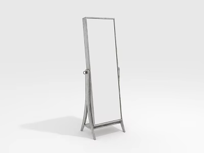 Contemporary Full Length Floor Mirror With Metal Stand And Stable Base 3d model