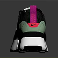 Nike Black Sports Shoes With Pink Laces White Sole Green Accents And Modern Design