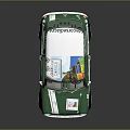 Green And White Vintage Race Car With Number 163 And Decorative Stickers