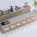 Modern Bar Chair Combination Bar Table and Chair Water Bar Table and Chair 3d model