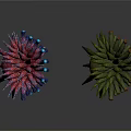 Colorful Spiked Fantasy Creatures As Mythical Characters With Red Blue And Green Features