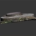 Manhole Cover With Metal Frame On Circular Concrete Base And Mossy Edges