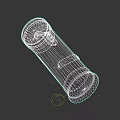 Silver Cylindrical Metallic Tool With Red Functional Button Engraved Text And Smooth Texture 3d model
