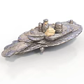 Metallic Water Vehicle Model With Tower Like Structures And Platform Design