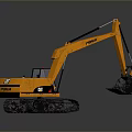 CAT Orange Crawler Excavator Functional Construction Vehicle with Bucket Arm and Track Chassis