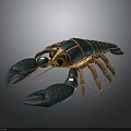 Intricate Teal Lobster Ornament With Gold Body Accents And Jeweled Details