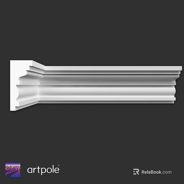 White Architectural Crown Molding With Detailed Layered Design For Interior Decoration 3d model 