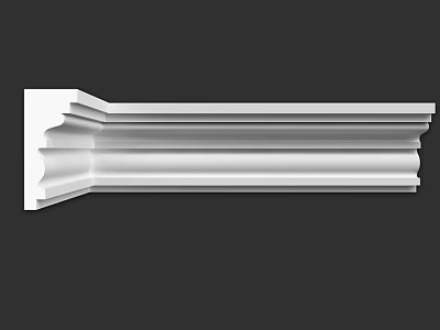 White Architectural Crown Molding With Detailed Layered Design For Interior Decoration 3d model