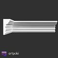 White Architectural Crown Molding With Detailed Layered Design For Interior Decoration