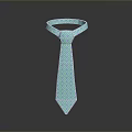 Light Blue Stylish Tie With Geometric Pattern For Daily Life Use Accessories 3d model