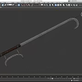 Hook sword curved sword sickle sword long sword long sickle cold weapon low face number low model simple model game sub-era film and television level super realistic 3d model