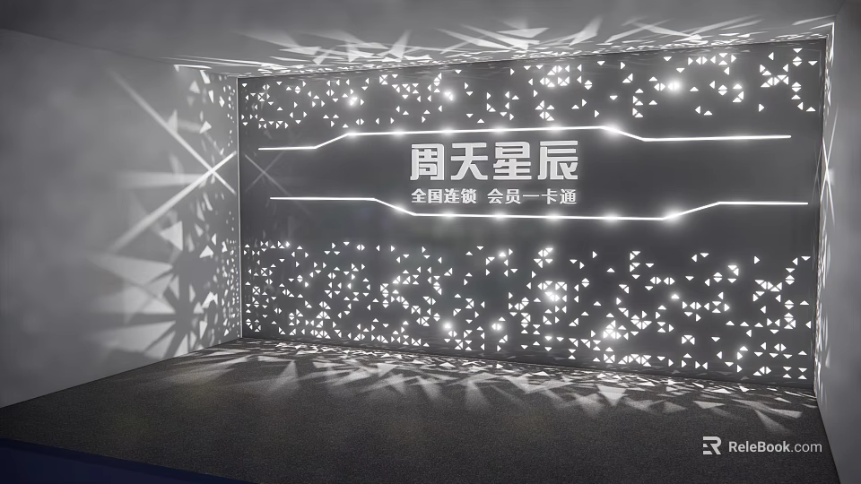 Luxury Starry Club National Chain Member Service Modern Light Design Wall 3d model 