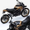 Modern Electric Motorcycle Design Featuring Gold Accents And ZERO Logo 3d model